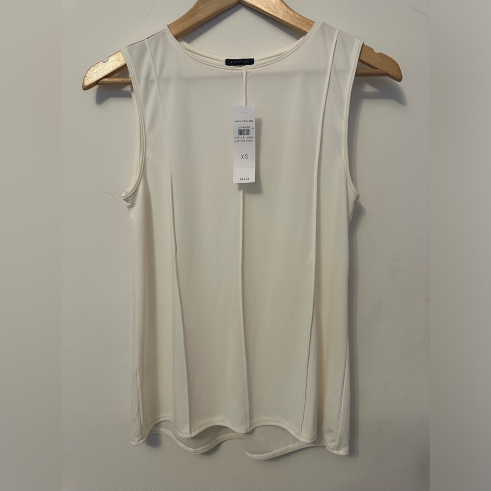 Ann Taylor White Sleeveless Blouse